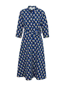 Orsay Black and Blue Ladies Patterned Dress - Women #2101700