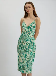 Orsay Creamy Green Women's Patterned Linen Midisats - Women #2136286