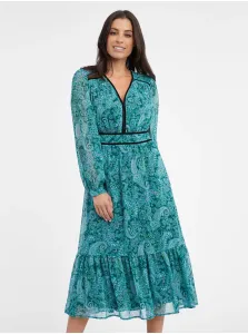 Orsay Turquoise Women's Patterned Midi Dress - Women's