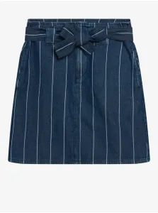 Blue Striped Short Denim Skirt with ORSAY Tie - Women #794830