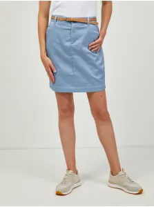 Light blue short skirt with ORSAY belt - Women #1445472