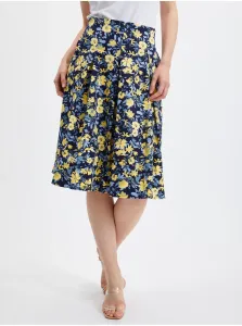 Orsay Yellow-Blue Ladies Pleated Floral Skirt - Women #2101846