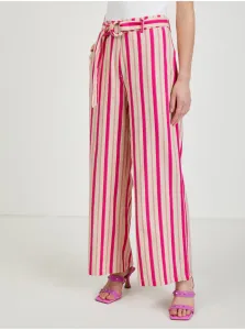 Pink Ladies Linen Striped Trousers ORSAY - Women