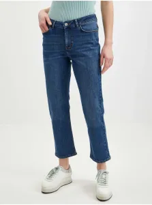 Dark blue womens shortened straight fit jeans ORSAY - Women #2133982