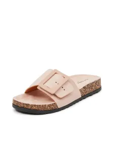 Orsay Light pink ladies slippers in suede finish - Women