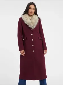 Orsay Burgundy women's wool coat - Women's