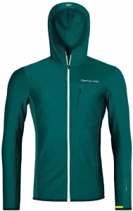 Ortovox Fleece Light Grid Hooded Jacket M Pacific Green L Felpa outdoor
