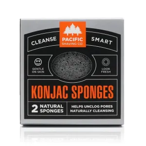 Pacific Shaving Spugna konjac naturale (Konjac Sponges) 2 pz
