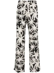 PALM ANGELS - Pantalone Loose Fit Con Logo Allover #3083178