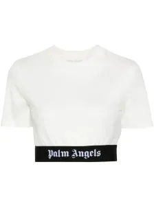 PALM ANGELS - T-shirt Crop In Cotone Con Logo #3095291