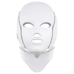 Palsar 7 Maschera per trattamento viso e collo a LED bianca (LED Mask + Neck 7 Colors White)