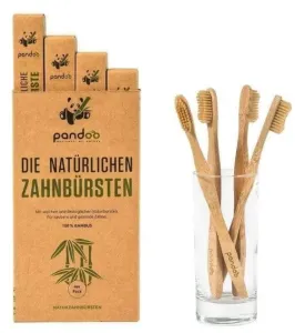 Pandoo Spazzolini da denti in bambù per bambini Medium Soft - confezione convenienza da 4 pz