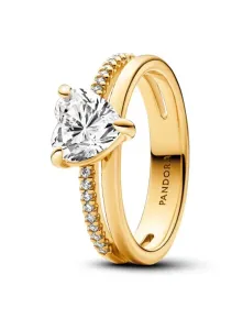 Pandora Affascinante anello placcato oro con zirconi Timeless Shine 163100C01 50 mm