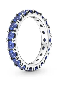 Pandora Anello in argento con cristalli blu Eternity 190050C02 50 mm