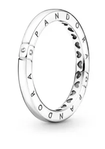Pandora Anello in argento delicato Logoa cuori 199482C01 50 mm