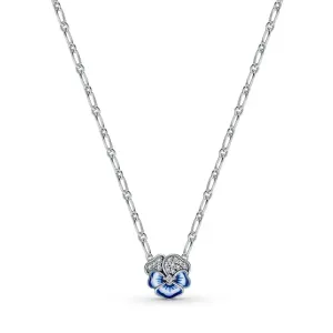 Pandora Bellissima collana in argento Viola del pensiero blu 390770C01-50 (catenina, ciondolo)