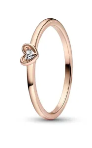 Pandora Bellissimo anello placcato in oro rosa con zircone Rose 182495C01 50 mm