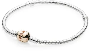 Pandora Bracciale in argento con chiusura placcata in oro rosa 580702 16 cm