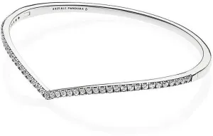 Pandora Bracciale rigido in argento con cristalli 597837CZ 16 cm