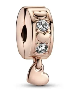Pandora Charm a clip placcato oro Rose Cuore pendente 782253C01