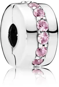 Pandora Clip in argento con pietre rosa 791972PCZ