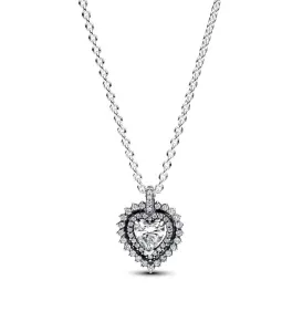 Pandora Collana in argento con cuore scintillante Timeless 393099C01-45