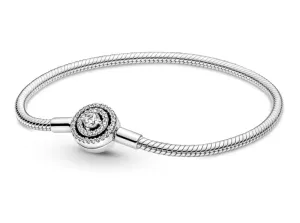 Pandora Elegante braccialetto in argento Moments con zirconi 590038C01 19 cm