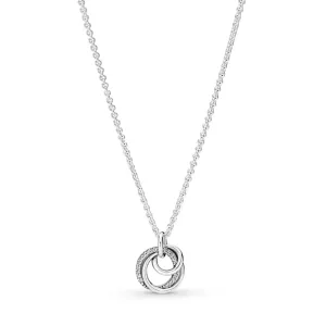 Pandora Elegante collana in argento Cerchi con zirconi 391455C01-60