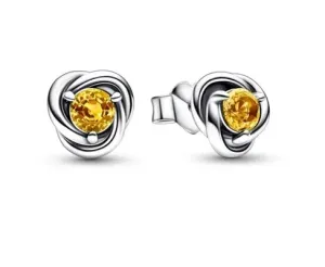 Pandora Eleganti orecchini in argento con zirconi gialli 292334C04