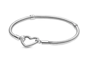 Pandora Romantico bracciale in argento con cuore Pandora Moments 599539C00 20 cm