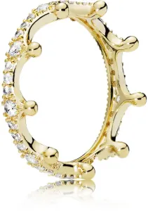 Pandora Splendido anello placcato in oro Corona Luminosa Shine 168654C01 50 mm