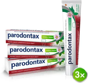 Parodontax Dentifricio contro sanguinamento di gengive e parodontite Herbal Fresh Tripack 3 x 75 ml
