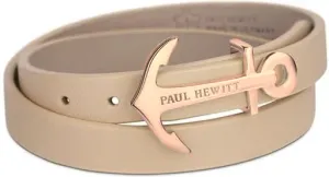 Paul Hewitt Bracciale doppio in pelle con ancora in bronzo PH-WB-R-22 37,5 cm