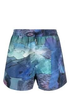 PAUL SMITH - Shorts Mare Con Stampa Narcissus #3093798