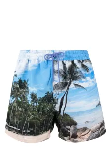PAUL SMITH - Shorts Mare Con Stampa Paradise #3093809