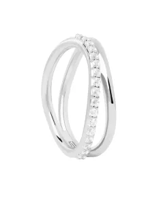 PDPAOLA Affascinante anello in argento con zirconi Twister Essentials AN02-844 52 mm