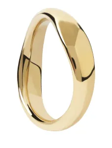 PDPAOLA Anello fine in argento placcato oro PIROUETTE gold ring AN01-462 50 mm