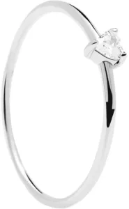 PDPAOLA Anello minimal in argento con cuore White Heart Silver AN02-223 56 mm