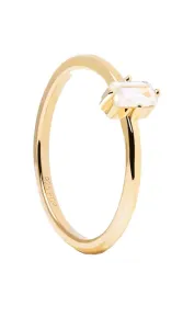 PDPAOLA Elegante anello placcato in oro con zircone chiaro MIA Gold AN01-806 52 mm