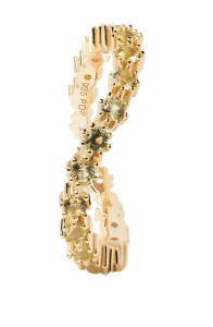 PDPAOLA Elegante anello placcato oro con zirconi GREEN TIDE gold ring AN01-461 54 mm