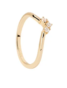 PDPAOLA Elegante anello placcato oro con zirconi Mini Crown Essentials AN01-826 50 mm