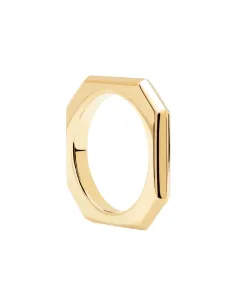 PDPAOLA Elegante anello placcato oro SIGNATURE LINK Gold AN01-378 50 mm