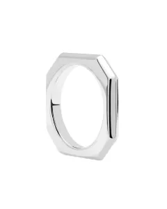 PDPAOLA Elegante anello rodiato SIGNATURE LINK Silver AN02-378 54 mm