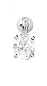 PDPAOLA Elegante orecchino singolo in argento con zircone GIA Silver PG02-724-U