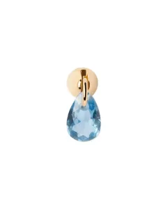 PDPAOLA Eleganti orecchini singoli placcati oro con zirconi Blue Lily Gold PG01-202-U