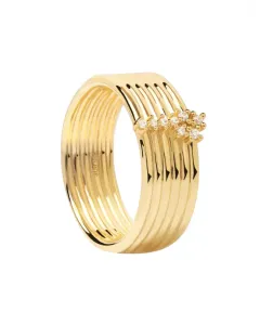 PDPAOLA Intramontabile anello placcato oro con zirconi SUPER NOVA Gold AN01-614 52 mm