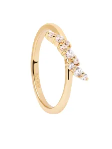 PDPAOLA Originale anello placcato oro con zirconi Natura Essentials AN01-886 56 mm
