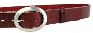Penny Belts Cintura da donna in pelle 11895 rosso scuro 90 cm