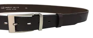 Penny Belts Cintura da uomo formale in pelle 35-020-19-40 marrone scuro 105 cm