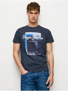 Dark blue men's T-shirt Pepe Jeans Sawyer - Men's #941870
